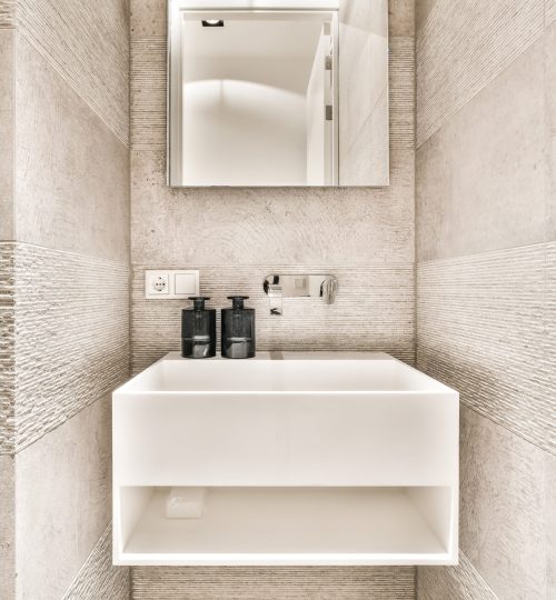 Interior design of beautiful and elegant bathroom